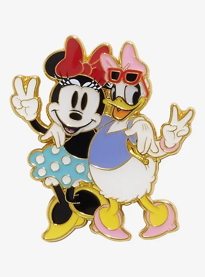 Loungefly Disney Minnie & Daisy Peace Sign Enamel Pin - BoxLunch Exclusive