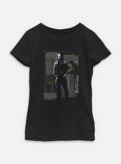 Marvel Thunderbolts* Bucky Barnes Pose Youth Girls T-Shirt