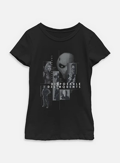 Marvel Thunderbolts* Disposable Delinquents Group Youth Girls T-Shirt