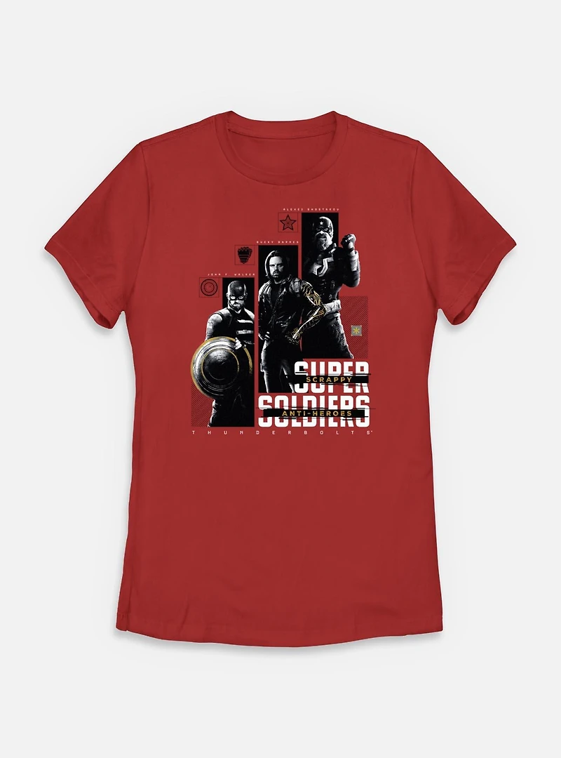 Marvel Thunderbolts* Super Soldiers Scrappy Anti Heroes Womens T-Shirt