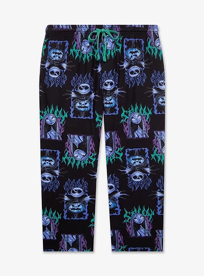 Disney The Nightmare Before Christmas Jack & Sally Allover Print Plus Sleep Pants — BoxLunch Exclusive