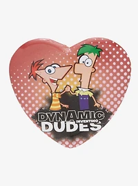 Disney Phineas & Ferb Dynamic Dudes Heart Button Pin