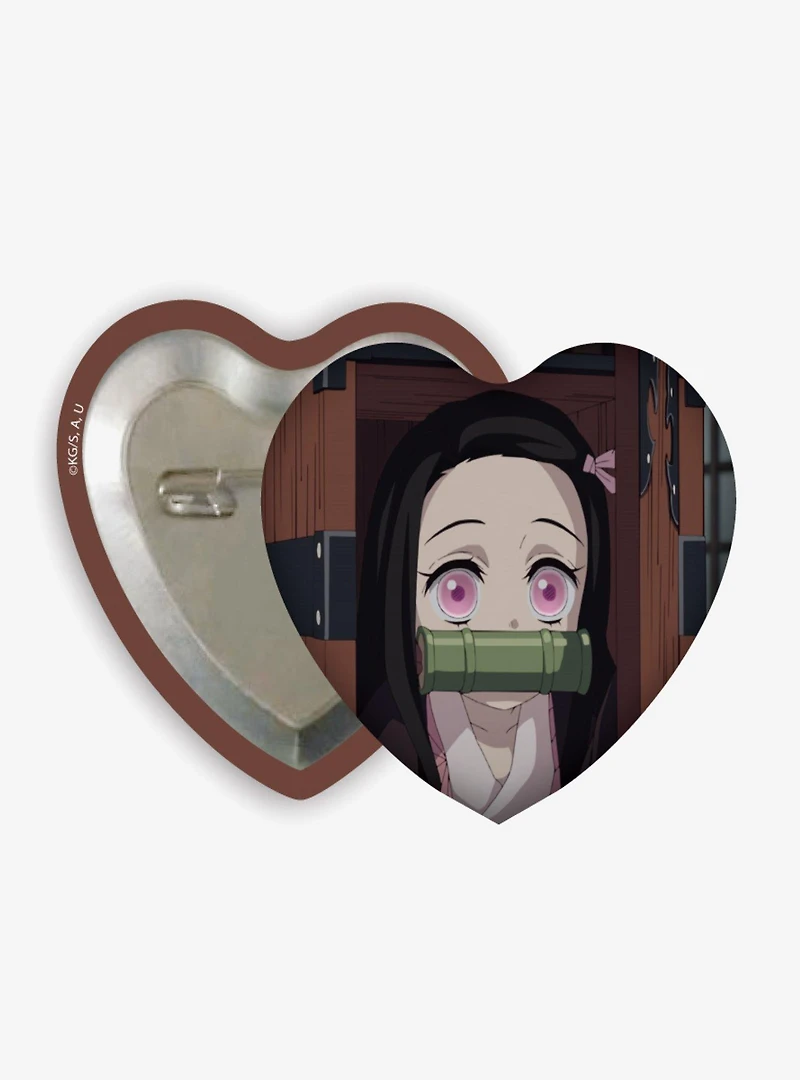 Demon Slayer: Kimetsu no Yaiba Nezuko Heart-Shaped Button Pin