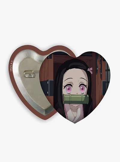 Demon Slayer: Kimetsu no Yaiba Nezuko Heart-Shaped Button Pin
