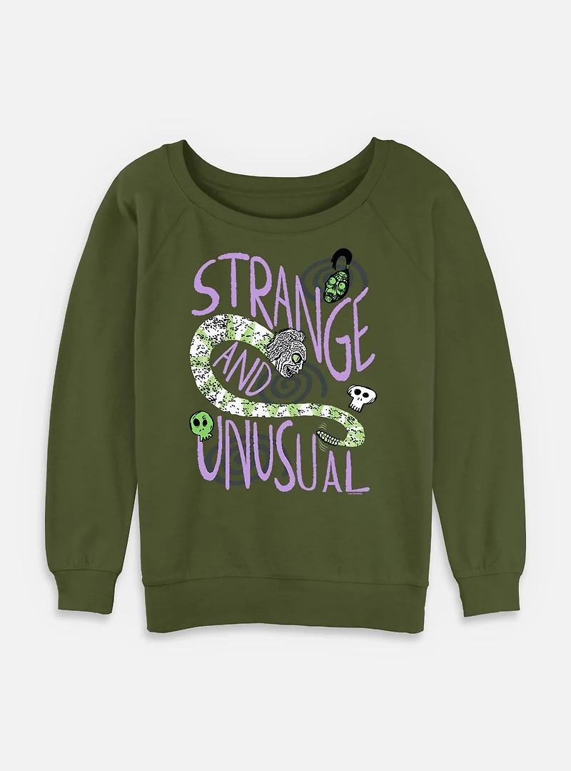 Beetlejuice Beetle Strange Womens Slouchy Sweatshirt