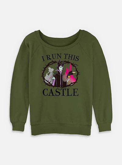 Disney Princesses I Run This Castle Womens Slouchy Sweatshirt