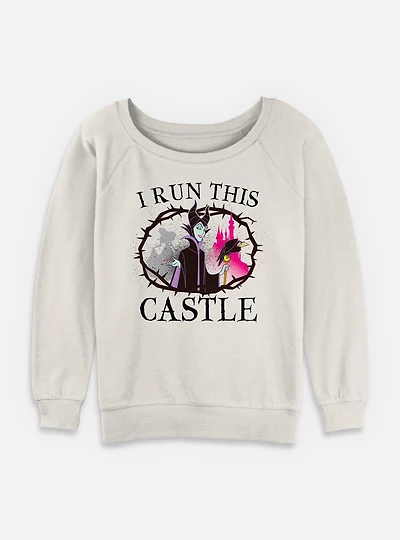 Disney Princesses I Run This Castle Womens Slouchy Sweatshirt