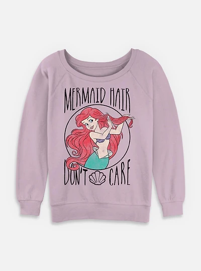 Disney Princesses Mermaid Hair Womens Slouchy Sweatshirt