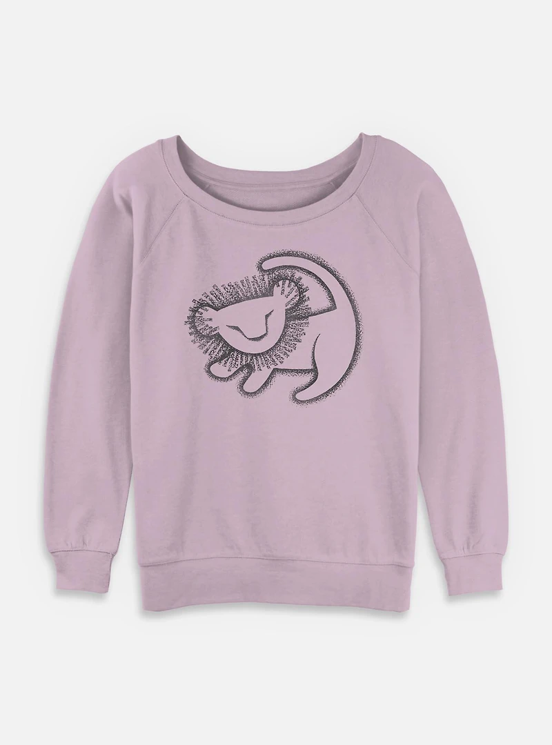 Disney The Lion King Cave Painting Womens Slouchy Sweatshirt