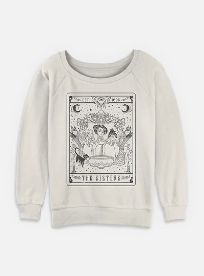 Disney Hocus Pocus The Sisters Tarot Womens Slouchy Sweatshirt