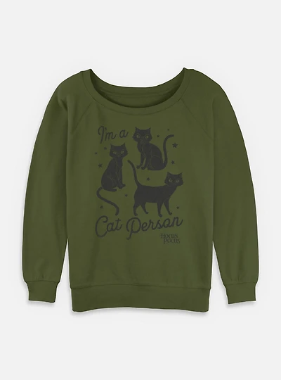 Disney Hocus Pocus Cat Person Womens Slouchy Sweatshirt