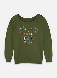 Disney Mickey Mouse Icon Ear Fill Womens Slouchy Sweatshirt