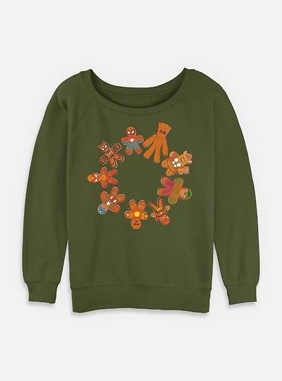 Marvel Cookie Circle Womens Slouchy Sweatshirt
