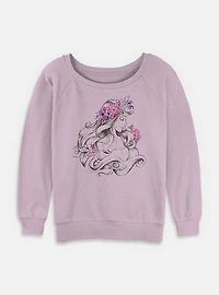 Disney Sleeping Beauty Aurora Blossom Womens Slouchy Sweatshirt