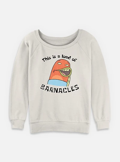 Spongebob Squarepants Barnacles Womens Slouchy Sweatshirt