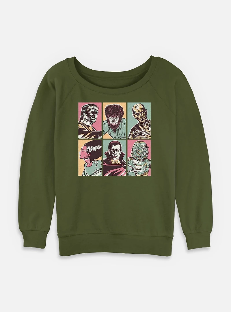 Universal MonstersUniversal Monsters Grid Womens Slouchy Sweatshirt
