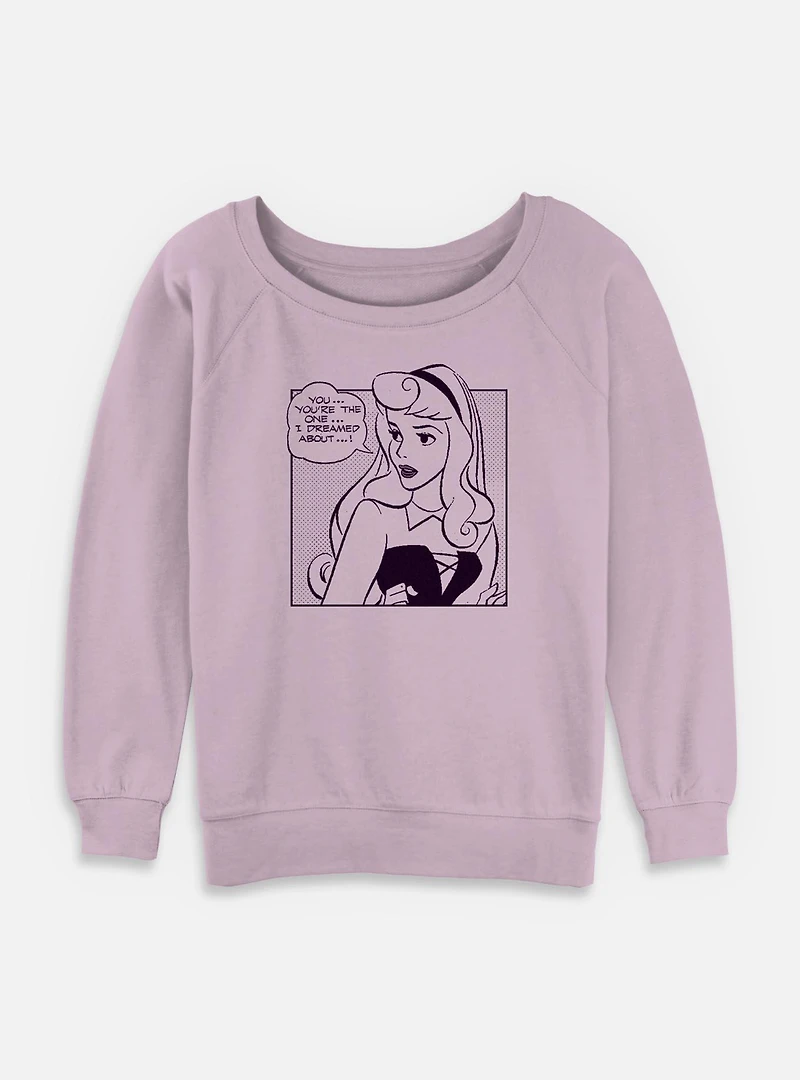 Disney Sleeping Beauty Youre The One I Dreamed About Comic Womens Slouchy Sweatshirt