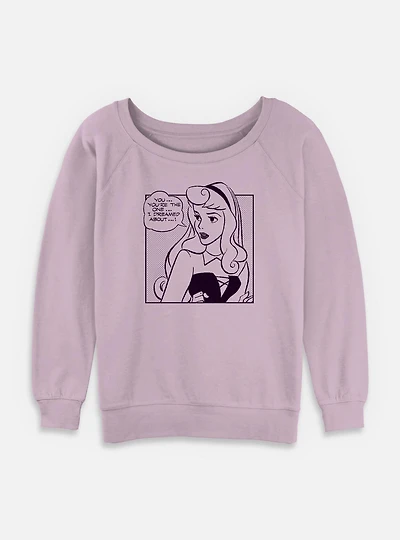Disney Sleeping Beauty Youre The One I Dreamed About Comic Womens Slouchy Sweatshirt