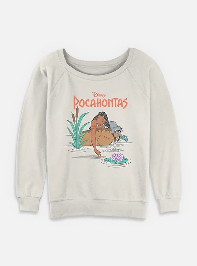 Disney Pocahontas and Meeko Around The Riverbend Womens Slouchy Sweatshirt