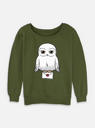 Harry Potter Anime Hedwig Mail Womens Slouchy Sweatshirt