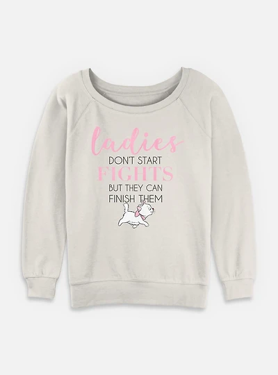 Disney The Aristocats Ladies Stack Two Womens Slouchy Sweatshirt