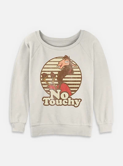 Disney The Emperor's New Groove No Touchy Womens Slouchy Sweatshirt