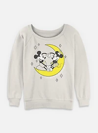 Disney Mickey Mouse The Moon Womens Slouchy Sweatshirt