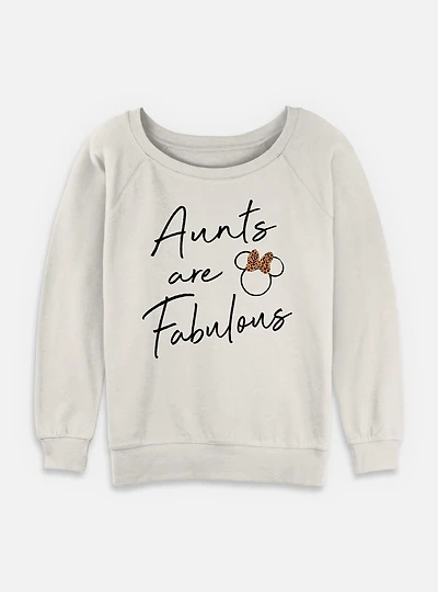 Disney Minnie Mouse Fab Aunt Womens Slouchy Sweatshirt