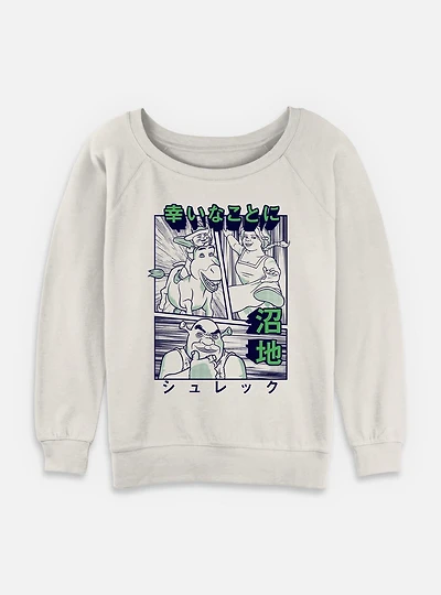Shrek Kanji Womens Slouchy Sweatshirt