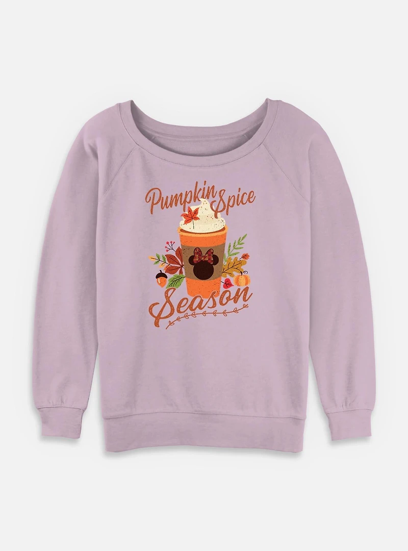 Disney Minnie Mouse Pumpkin Spice Womens Slouchy Sweatshirt