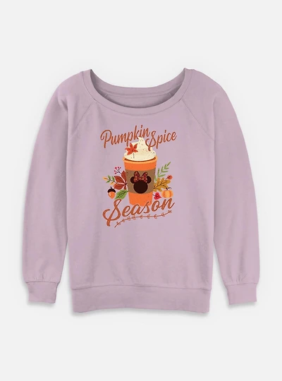 Disney Minnie Mouse Pumpkin Spice Womens Slouchy Sweatshirt