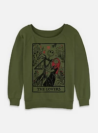 The Nightmare Before Christmas Loving Death Jack and Sally Womens Slouchy Sweatshirt