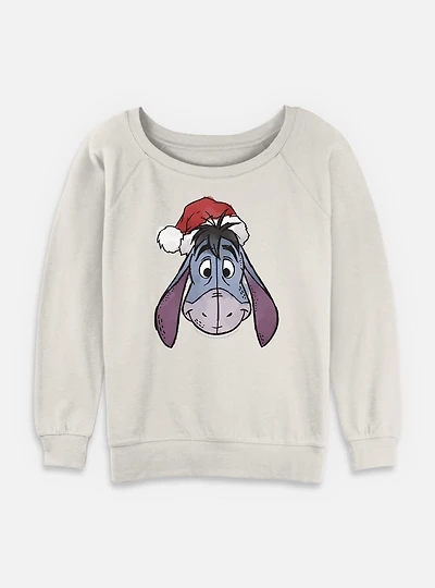 Disney Winnie The Pooh Santeeyore Womens Slouchy Sweatshirt