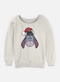 Disney Winnie The Pooh Santeeyore Womens Slouchy Sweatshirt