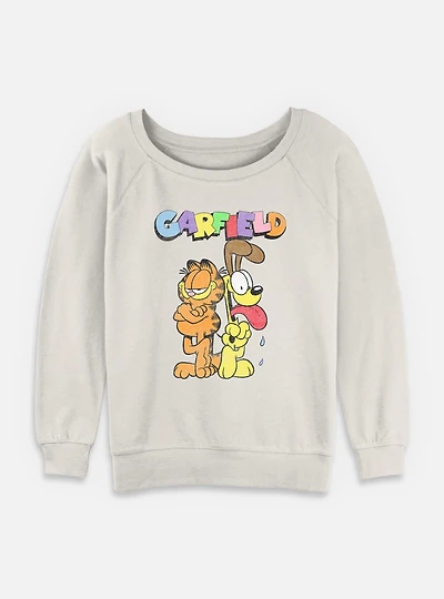 Garfield Best Buds & Odie Womens Slouchy Sweatshirt