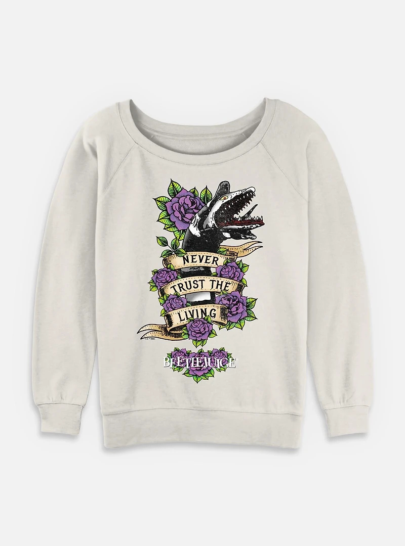 Beetlejuice Untrusting Sandworm Womens Slouchy Sweatshirt