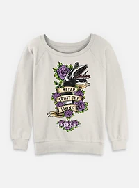 Beetlejuice Untrusting Sandworm Womens Slouchy Sweatshirt