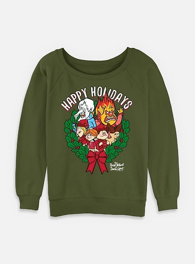 A Year Without Santa Wreath Group Womens Slouchy Sweatshirt