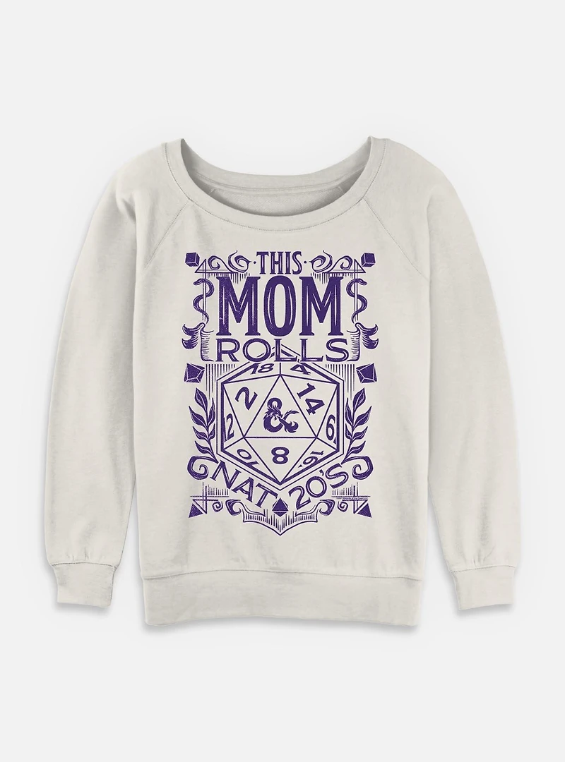 Dungeons & Dragons Rolling Nat Twenties Womens Slouchy Sweatshirt