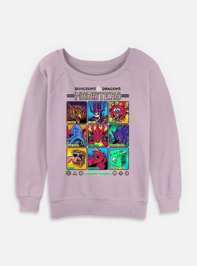 Dungeons & Dragons Monster Select Screen Womens Slouchy Sweatshirt