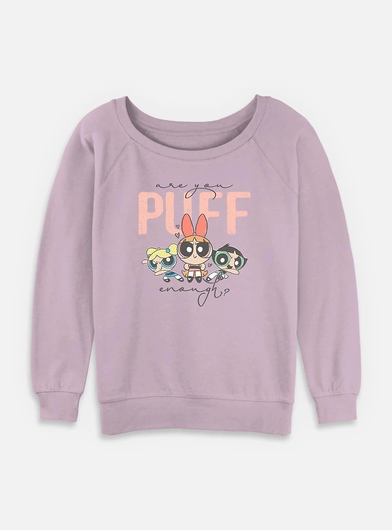 The Powerpuff Girls Puff Enough Womens Slouchy Sweatshirt