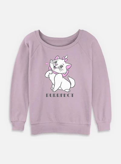 Disney The Aristocats Marie Purrfect Womens Slouchy Sweatshirt