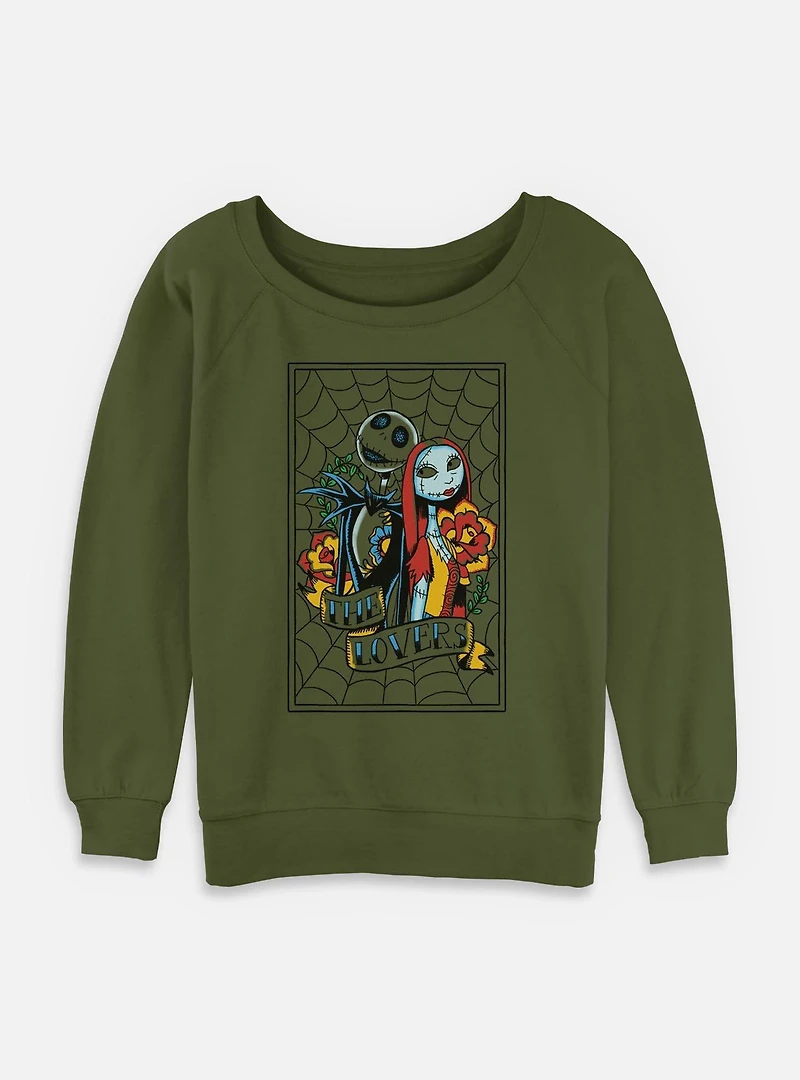The Nightmare Before Christmas Jack and Sally Lovers Womens Slouchy Sweatshirt