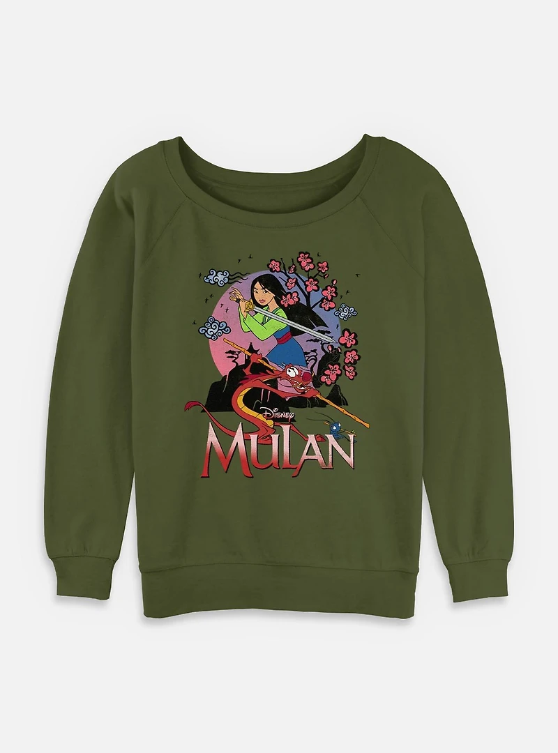 Disney Mulan Warrior Womens Slouchy Sweatshirt