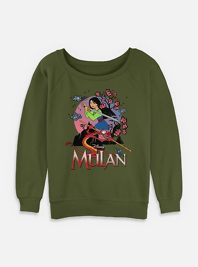 Disney Mulan Warrior Womens Slouchy Sweatshirt