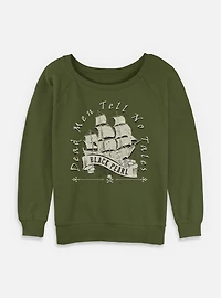 Disney Pirates of the Caribbean Vintage Black Pearl Womens Slouchy Sweatshirt