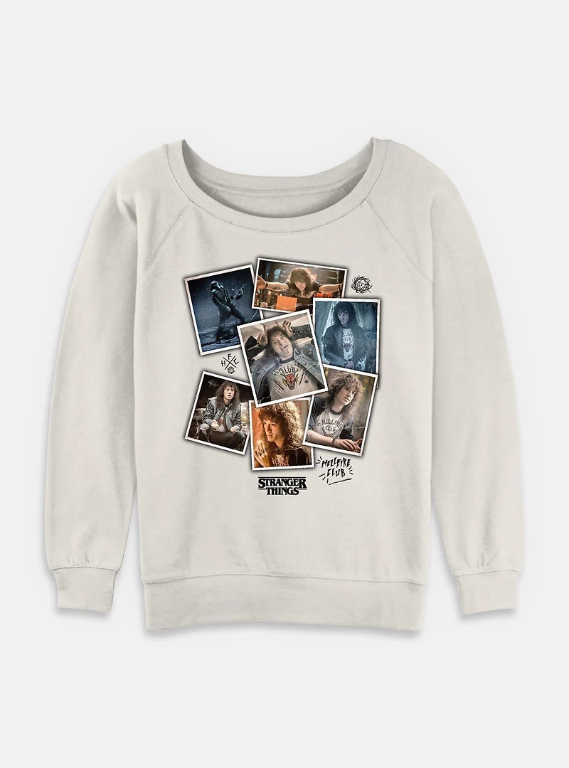 Stranger Things Remember Eddie Womens Slouchy Sweatshirt