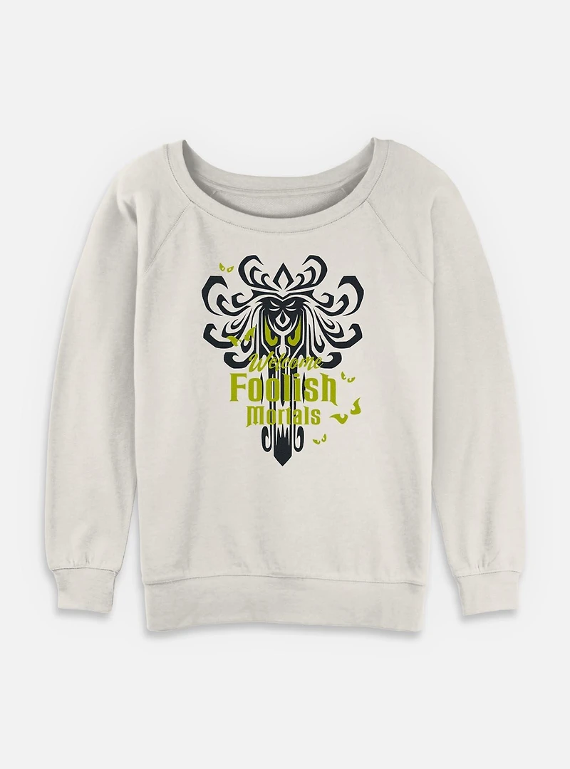 Disney Haunted Mansion Eyes Foolish Mortals Womens Slouchy Sweatshirt