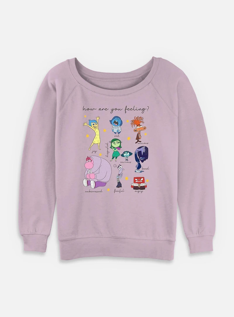 Disney Pixar Inside Out Textbook Of Emotions Womens Slouchy Sweatshirt