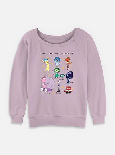 Disney Pixar Inside Out Textbook Of Emotions Womens Slouchy Sweatshirt